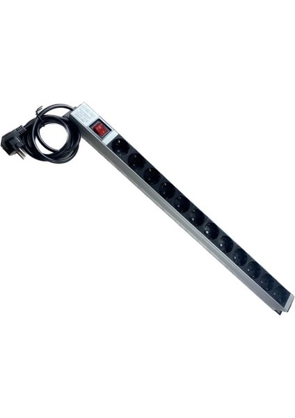 12'li 1,5 Metre Kablolu Anahtarlı Grup Priz Aluminyum Gövde 16A 250V 4000W