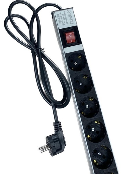 12'li 1,5 Metre Kablolu Anahtarlı Grup Priz Aluminyum Gövde 16A 250V 4000W modelleri