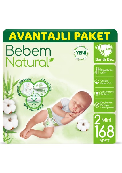 Bebek Bezi 2 Beden Mini Avantajlı Paket 168 Adet