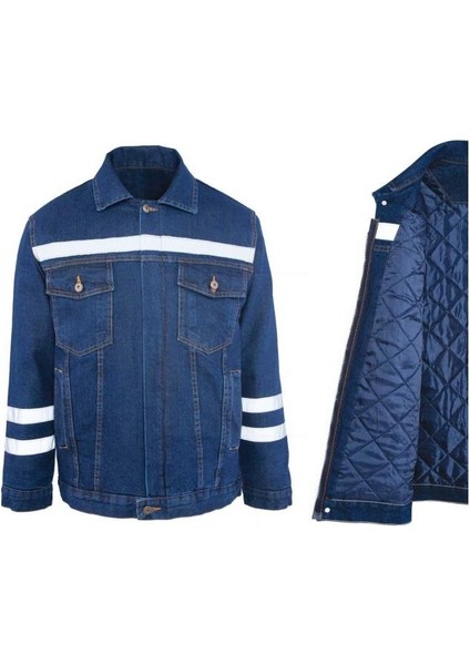 Kot Iş Montu Kapitoneli Myform 3110 Sona Denim 12 Ons Renk Mavi