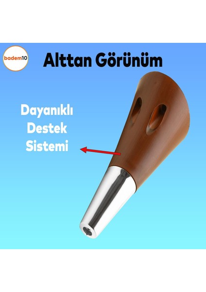 Clara Mobilya Kanepe Sehpa Tv Ünitesi Baza Koltuk Ayağı Ahşap Desenli Ceviz Krom 18 cm (4 Adet)