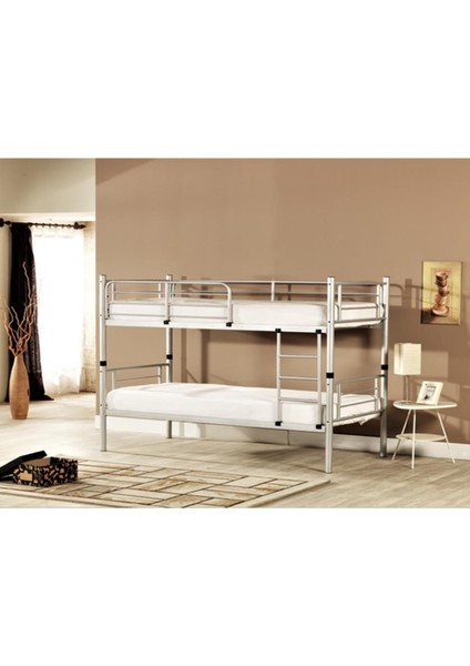 Nova Premium Silver Metal Ranza ve Karyola 90X200 cm