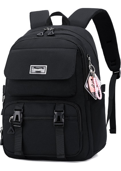 Goodtool Öğrenci Okul Çantası Askılı Düz Renk Kız - Siyah (Yurt Dışından)