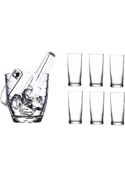 Rakı Bardağı ve Buz Kovası Seti 8 Parça FMA06001 FMA06017