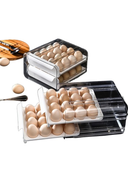 Yumurta Kartonu Çekmecesi Taze Saklama Kutusu Yumurtalar Için Plastik Buzdolabı Kutusu Düşmeye Dayanıklı Mutfak Yumurta Kartonu Raf Tepsisi (Yurt Dışından)