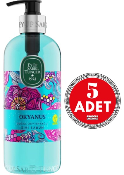 Doğal Zeytinyağlı Sıvı Sabun Okyanus 500 ml x 5 Adet