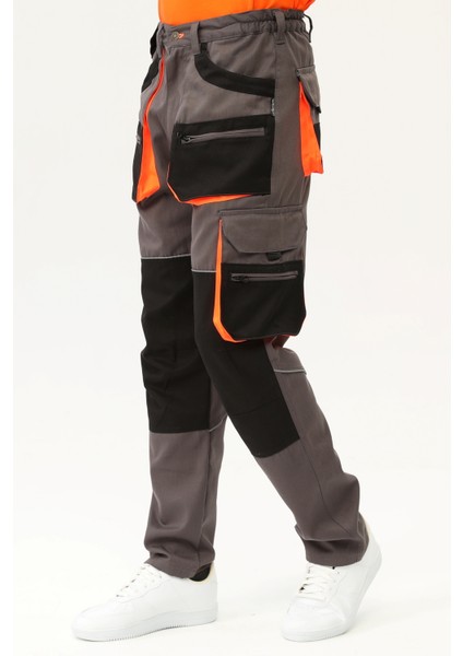 Iş Pantolonu Lizbon Model Çok Cepli Harman Kumaş Füme fiyatları