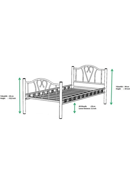 Orkide Tek Kişilik Ferforje Tarz Krem Metal Karyola 100X200