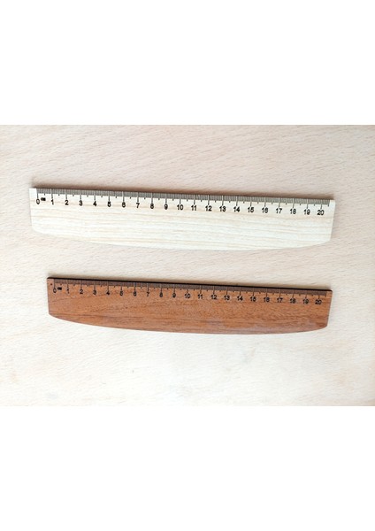 2 Adet Ahşap 20 cm Cetvel