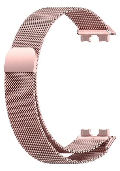 Huawei Band 8 Uyumlu Hasır Metal Mıknatıslı Kordon