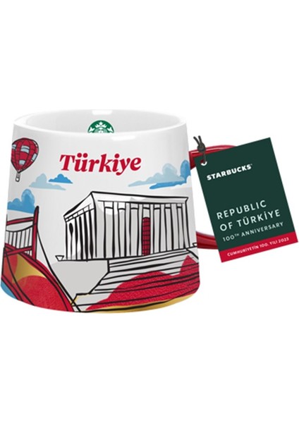 Starbucks® 100. Yıl Özel Seri Seramik Kupa - Kırmızı - 414 ml - 11149457