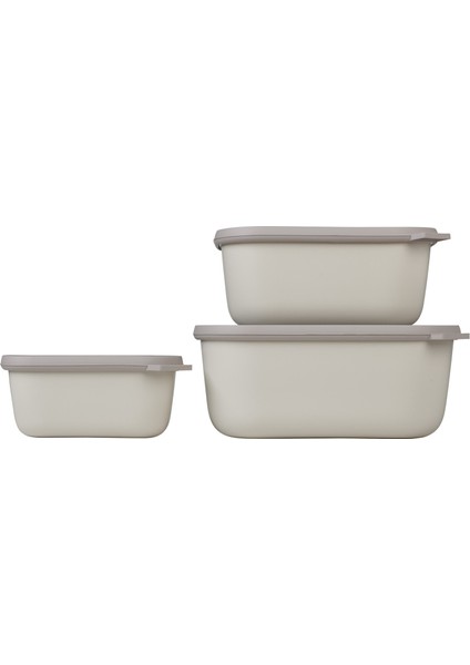 Set Cirqula Rectangular 3 Saklama Kabı Pcs(500+1000+2000)- Nordic White