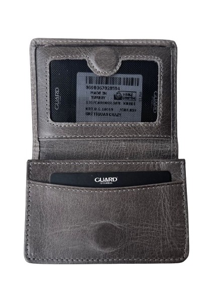 Guard Cüzdan Mini Mıknatıslı Kartlık Kartvizitlik Hakiki Deri 10.5x7.5x2 cm Mini Gri fiyatları