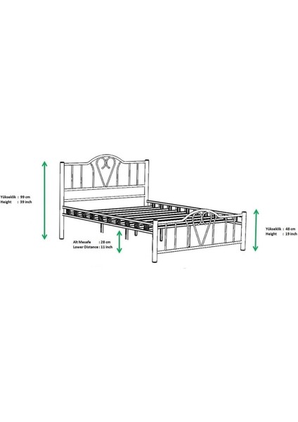 Orkide Tek Kişilik Ferforje Tarz Bordo Metal Karyola 100X200