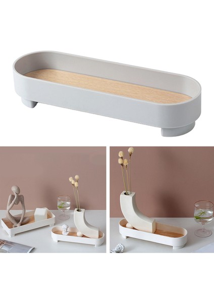 Abs Depolama Tepsisi Stand Şamdan Stand Depolama Dekoru Ev Yuvarlak Köşesi Gri (Yurt Dışından) indirimleri