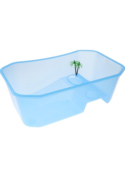 Sürüngen Besleme Kutusu Yarı Transparent Kaplumbağa Besleme Tankı Pet Evi Mavi (Yurt Dışından) fırsatları