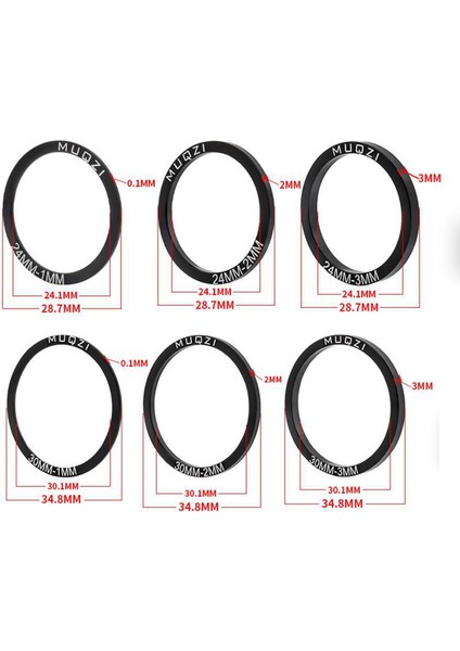 Bisiklet Alt Braket Conta Bisiklet Krank Yıkayıcı Bb Malzer Yol Bisiklet Parçaları 24MM 30MM T1MM (Yurt Dışından)