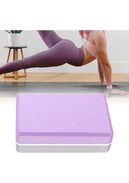 Yoga Block Eva Slip Olmayan Profesyonel Spor Salonu Tuğla Fitness Pilates Egzersiz Mor Açık Gri (Yurt Dışından)