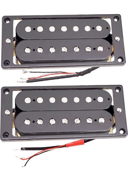 7 Telli Elektro Gitar Için Bir Set Siyah Çift Pikap (Yurt Dışından)