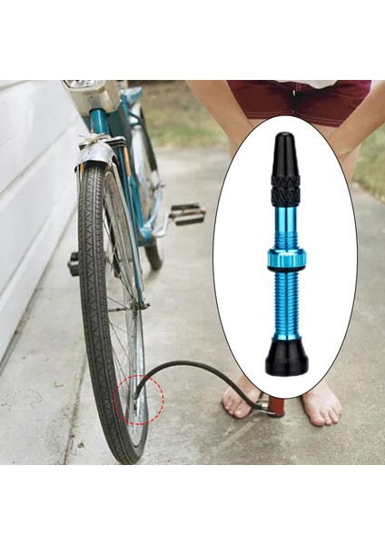 Bisiklet F/v Presta Tubeless Lastik Valfi Jant Uzatma Valfi Çekirdek Dayanıklı Mavi 40MM (Yurt Dışından)