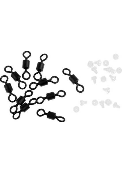 10 Adet Yuvarlanma Namlu Döner Deniz Balıkçılığı + 20PC Kauçuk Sapı Kanca Durur Boncuklar (Yurt Dışından)