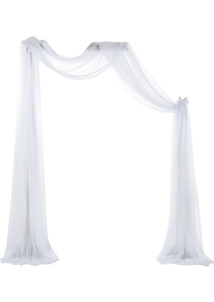 Polyester Fiber Kemer Örtüsü Arbor Drapery 6 Yarda Tören Partisi Tatil 1x Beyaz (Yurt Dışından)
