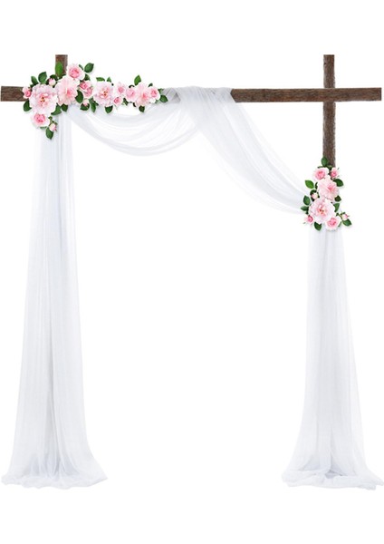 Polyester Fiber Kemer Örtüsü Arbor Drapery 6 Yarda Tören Partisi Tatil 1x Beyaz (Yurt Dışından)