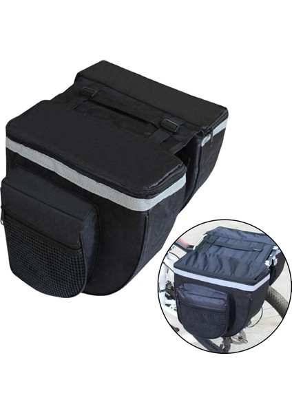 Bisiklet Pannier Kuyruk Koltuğu Pannier Pack Çift Taraflı Siyah (Yurt Dışından)