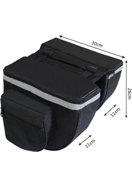 Bisiklet Pannier Kuyruk Koltuğu Pannier Pack Çift Taraflı Siyah (Yurt Dışından)