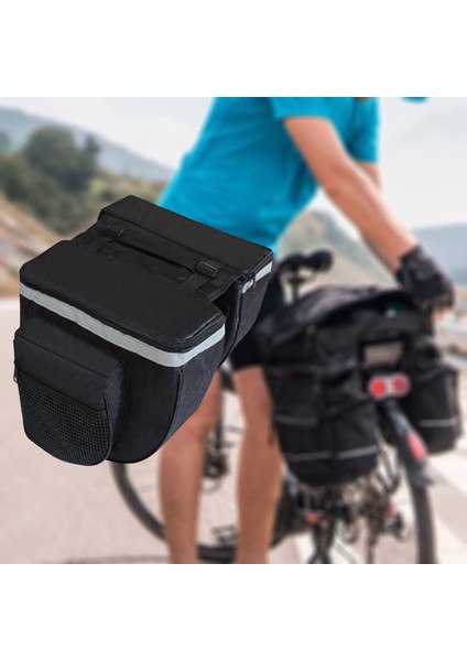 Bisiklet Pannier Kuyruk Koltuğu Pannier Pack Çift Taraflı Siyah (Yurt Dışından)