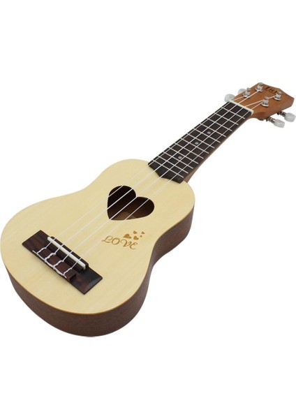Yenilik 17 '' Ukulele Uke Kalp Şeklinde Ses Deliği Hediyesi Kız Arkadaşı Ahşap (Yurt Dışından)