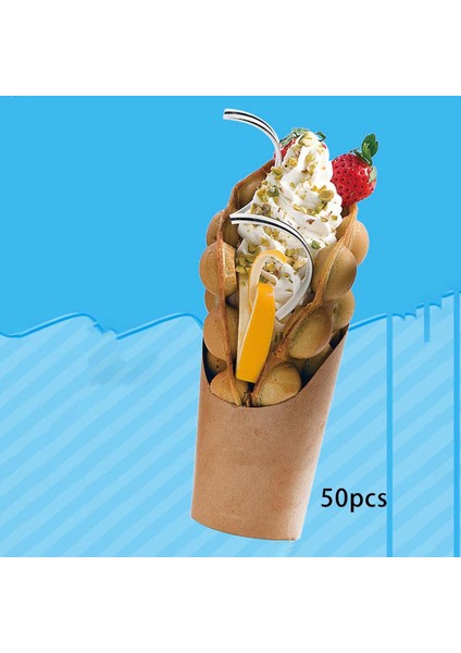 50PCS Fry Tutucu Kraft Kağıt Bardağı Tutucu Düğün Kahverengi Için Tek Kullanımlık Kağıt Bardağı (Yurt Dışından)