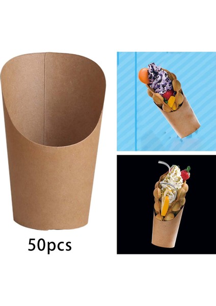 50PCS Fry Tutucu Kraft Kağıt Bardağı Tutucu Düğün Kahverengi Için Tek Kullanımlık Kağıt Bardağı (Yurt Dışından)