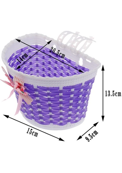 Çocuk Kızlar Bisiklet Ön Alışveriş Sepet Bagaj Gidon Bowknot (Yurt Dışından)