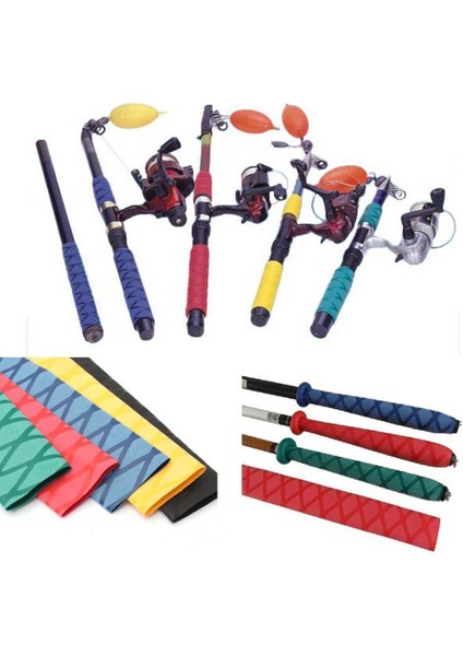 5xnon Kayma Isı Büzülme Borusu Dokulu Kavrama Olta Çubuğu Siyah 1MX0.25CM 5 Adet (Yurt Dışından) modelleri