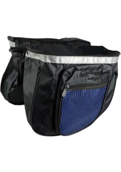 Bisiklet Pannier Bag Bike Kargo Çanta Bisiklet Kuyruk Koltuk Paketi Çift Yan Mavi (Yurt Dışından)