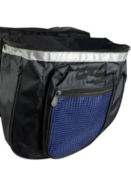 Bisiklet Pannier Bag Bike Kargo Çanta Bisiklet Kuyruk Koltuk Paketi Çift Yan Mavi (Yurt Dışından)