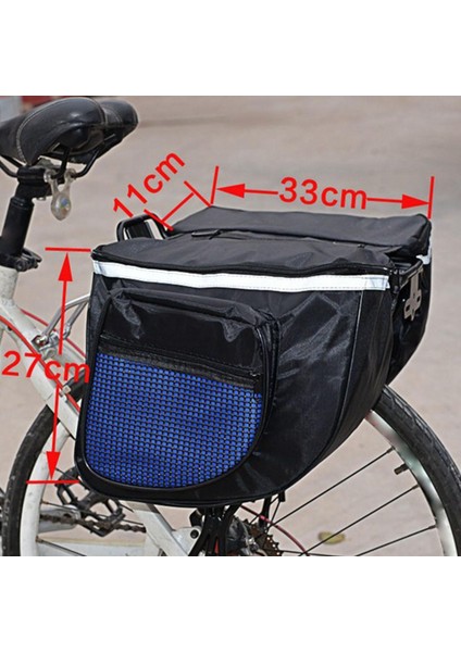 Bisiklet Pannier Bag Bike Kargo Çanta Bisiklet Kuyruk Koltuk Paketi Çift Yan Mavi (Yurt Dışından)