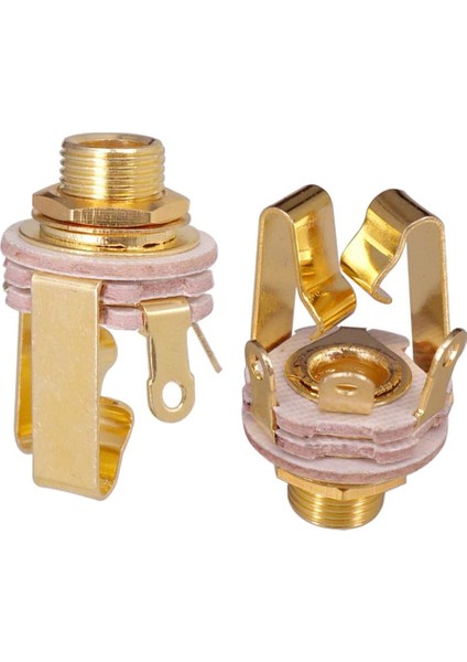 Elektro Gitar Bas Toplama Için 2X6.35MM 1/4 Inç Fiş Mono Giriş Pirinç Malzeme (Yurt Dışından)