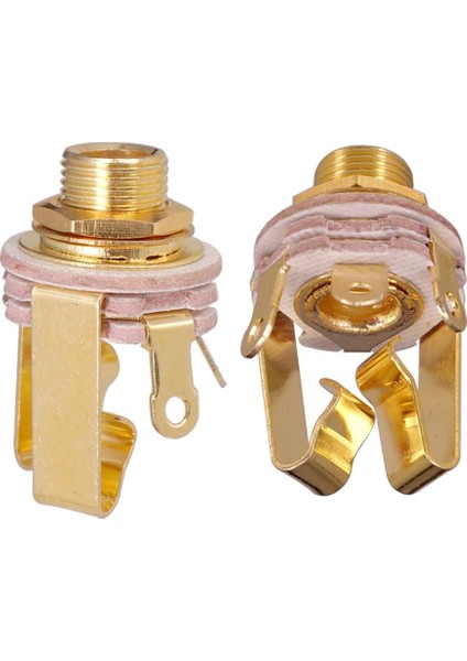 Elektro Gitar Bas Toplama Için 2X6.35MM 1/4 Inç Fiş Mono Giriş Pirinç Malzeme (Yurt Dışından) fırsatları