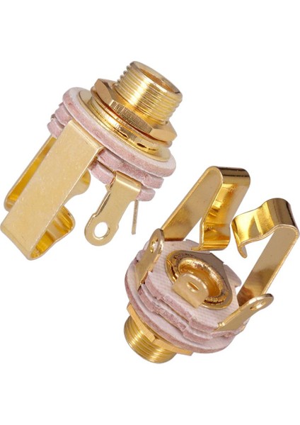 Elektro Gitar Bas Toplama Için 2X6.35MM 1/4 Inç Fiş Mono Giriş Pirinç Malzeme (Yurt Dışından) indirimleri
