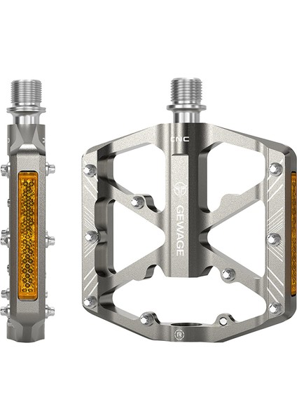 Hafif Dağ Bisikleti Pedalları Yansıtıcı Yol Mtb Bisiklet Düz Pedalları Gümüş (Yurt Dışından)