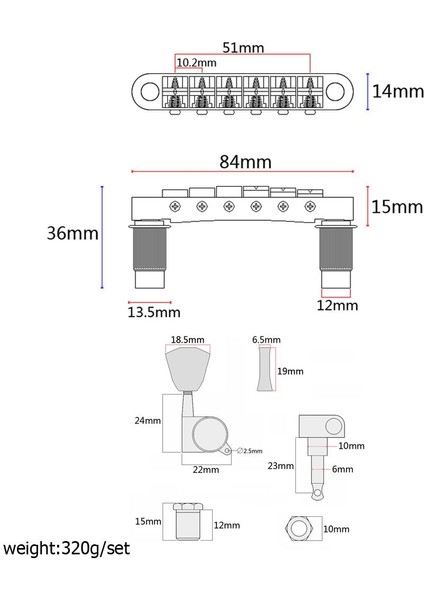1 Paket Gitarlar Tremolo Köprü Kuyruk Parçası Tom ile 3L3R Ayar Mandal Tuşları (Yurt Dışından) indirimleri