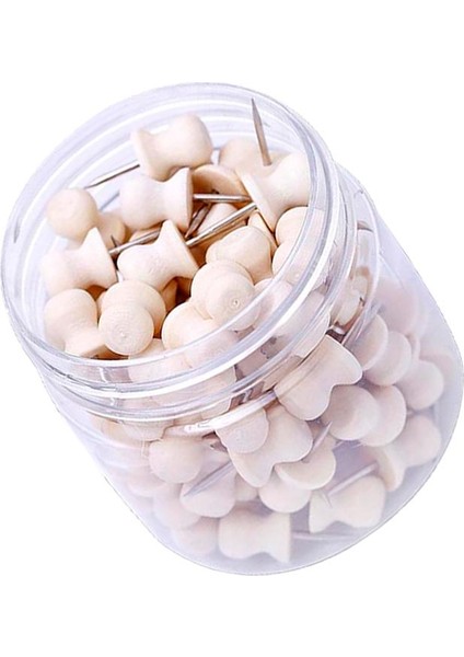 50PCS Dekoratif Ahşap Broşlar Harita Pimi Çizim Broşlar Ofis (Yurt Dışından) fırsatları