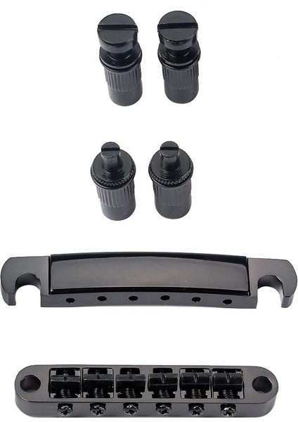 1 Set Gitar Tune O'matic Roller Köprüsü Elektro Gitar Aksesuarları Siyah Parça (Yurt Dışından) fırsatları