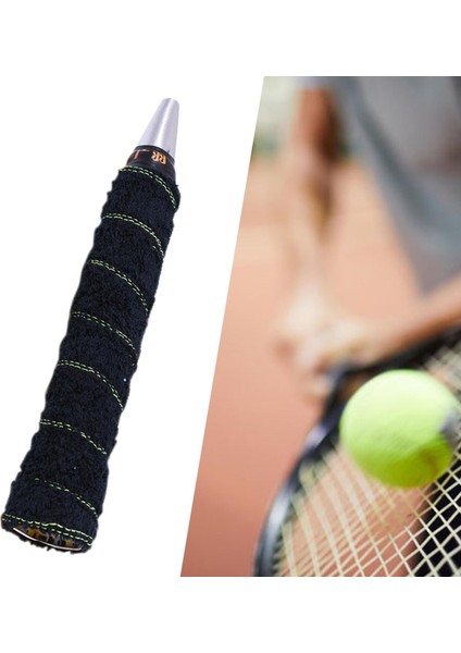 Tenis Badminton Raket Kavrama Sarma Bant Kavrama Squash Yumuşak Tutma Bant Siyah (Yurt Dışından)