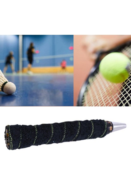 Tenis Badminton Raket Kavrama Sarma Bant Kavrama Squash Yumuşak Tutma Bant Siyah (Yurt Dışından)