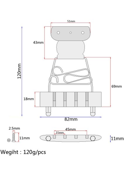 Archtop Bas Gitar Aksesuarı Için Içi Boş Kısa Kuyruk Parçası (Yurt Dışından)