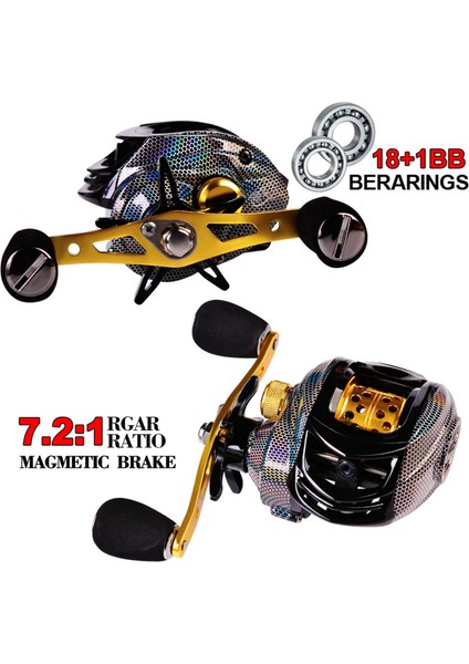 Baitcasting Balıkçı Makarası 18+1bb Yatak 7.2: 1 Pürüzsüz Çalışma Hattı Kılavuzu DW132PR Sağ El (Yurt Dışından) modelleri