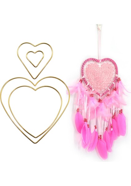4pcs Iron Dream Catcher Hoops Çerçeve Malzemeleri Geometrik Duvar Dekor Çerçeveleme Aşk (Yurt Dışından)